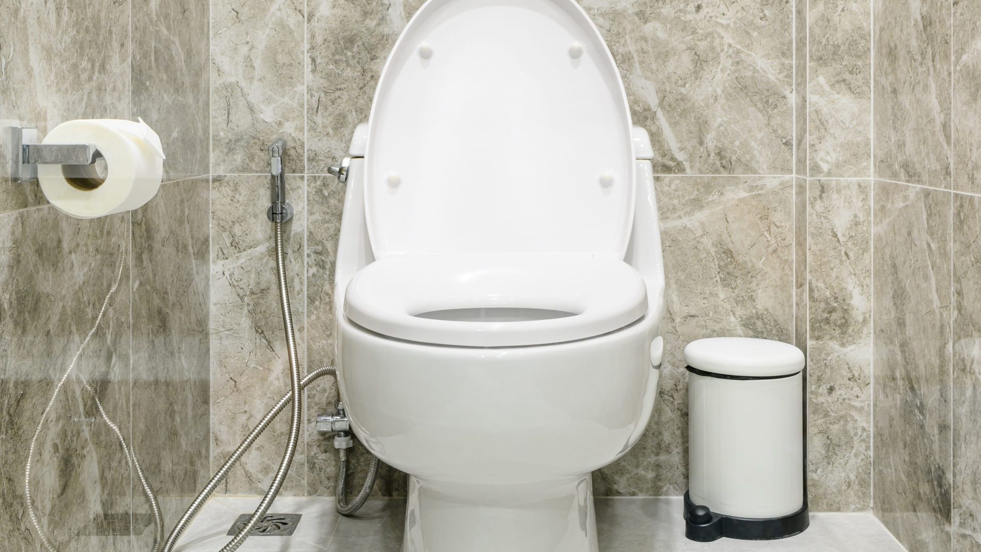 Finished residential toilet installation